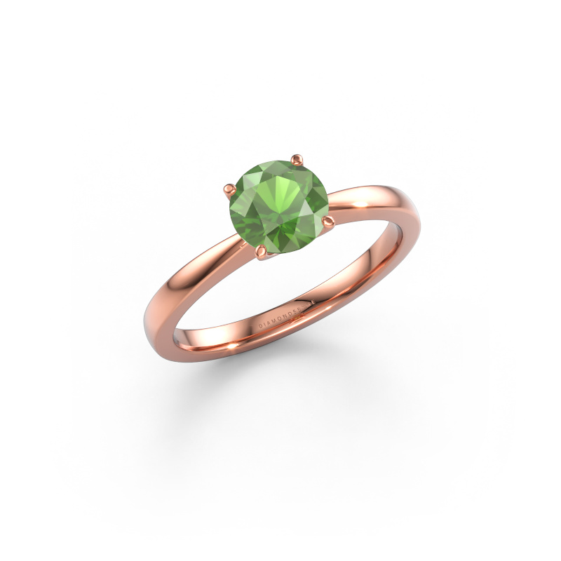 Image of Engagement ring Kitty 585 rose gold Tourmaline green 6.2 mm