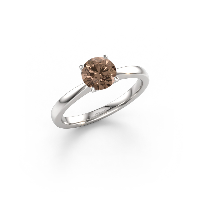 Afbeelding van Verlovingsring Kitty 950 platina Bruine diamant 0.90 crt