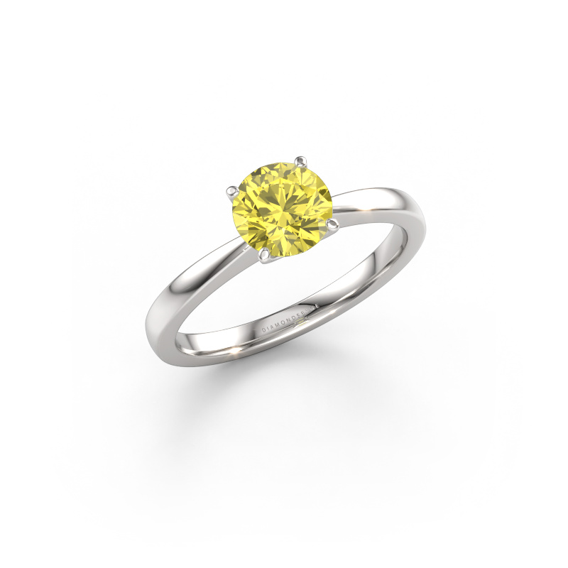 Bild von Verlobungsring Kitty 950 Platin Gelber labordiamant 6.2 mm
