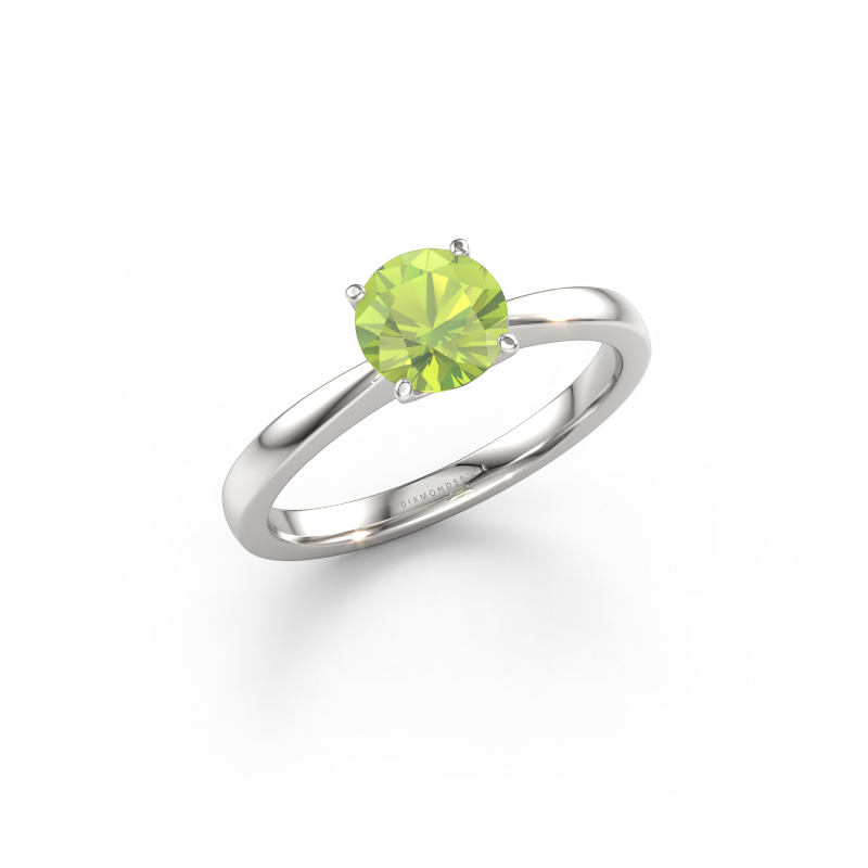 Image of Engagement ring Kitty 950 platinum Peridot 6.2 mm