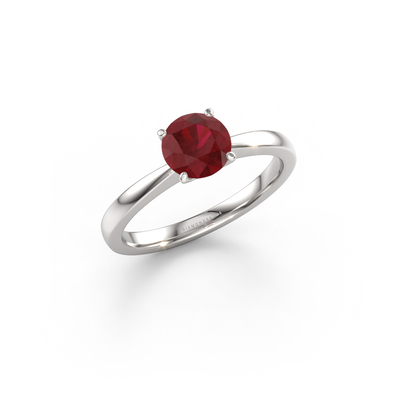 Bild von Verlobungsring Kitty 585 Weißgold Rubin 6.2 mm