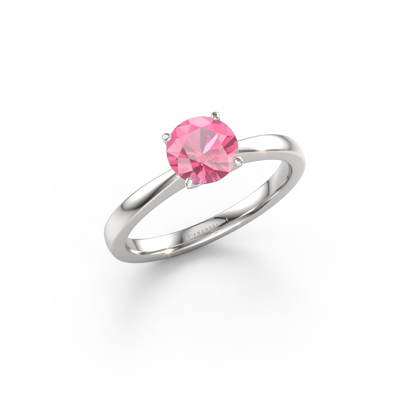 Bild von Verlobungsring Kitty 585 Weißgold Pink Saphir 6.2 mm