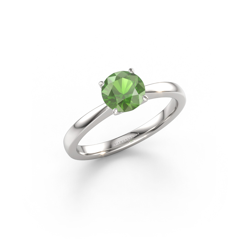 Afbeelding van Verlovingsring Kitty 950 platina Toermalijn groen 6.2 mm