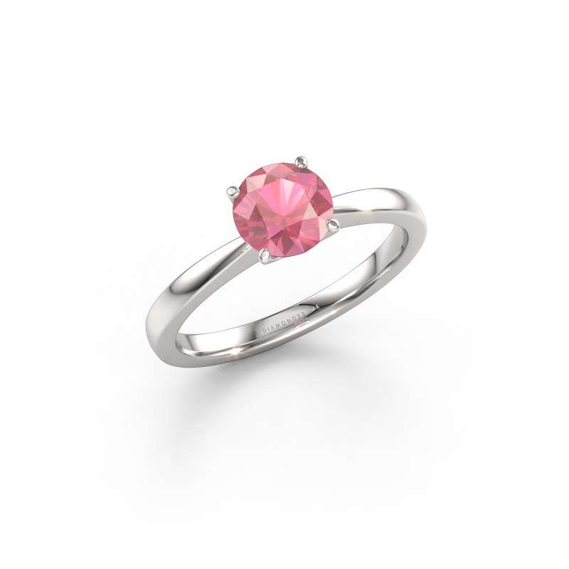 Image of Engagement ring Kitty 950 platinum Tourmaline pink 6.2 mm