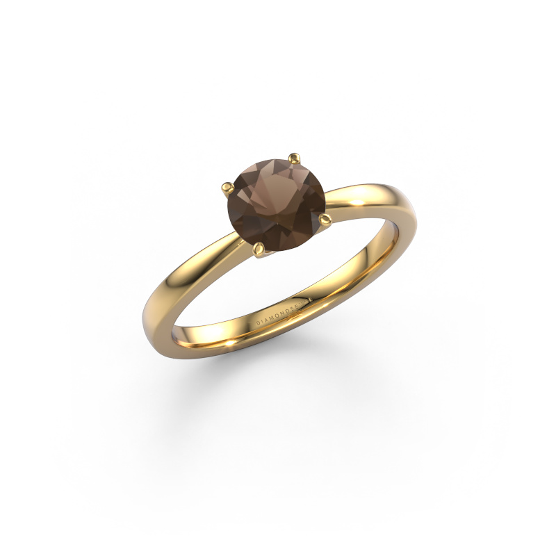 Image of Engagement ring Kitty 585 gold Smokey quartz 6.2 mm