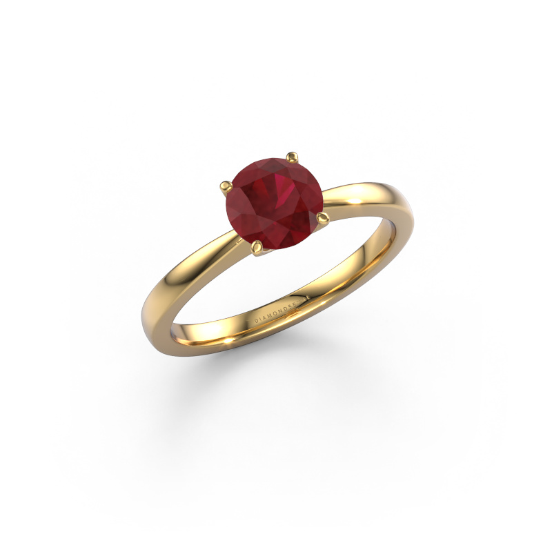 Afbeelding van Verlovingsring Kitty 585 goud Robijn 6.2 mm