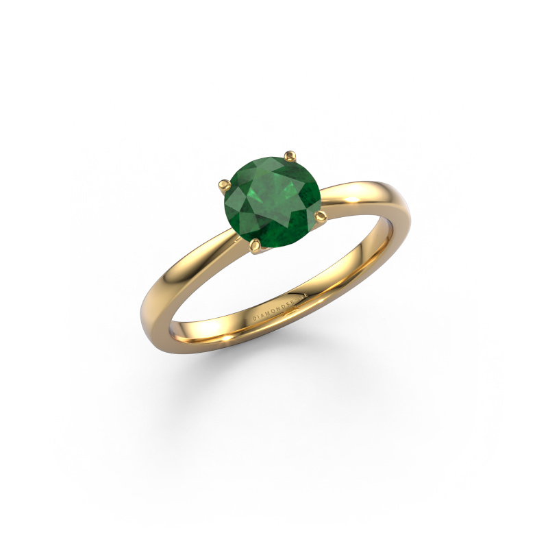Image of Engagement ring Kitty 585 gold Emerald 6.2 mm