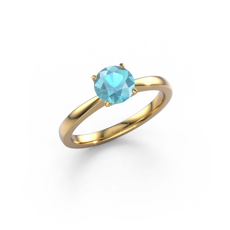 Bild von Verlobungsring Kitty 585 Gold Blau Topas 6.2 mm