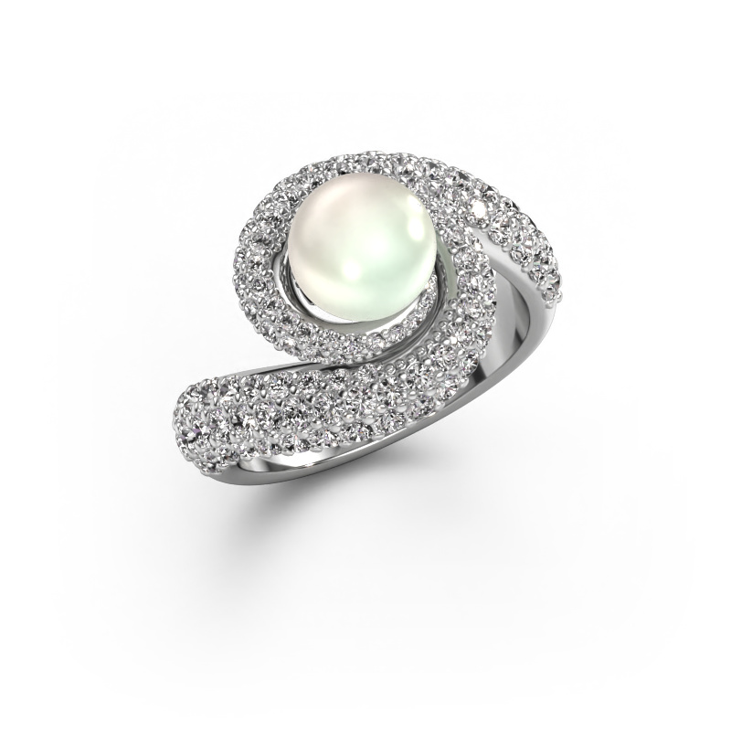 Image of Ring Klasina 585 white gold White pearl 7 mm