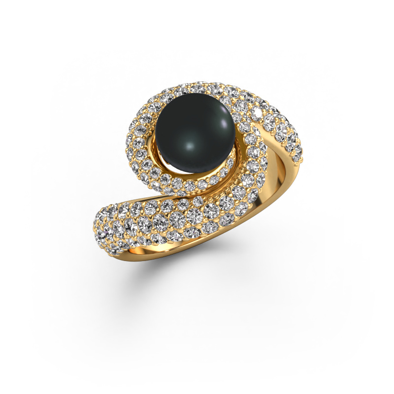 Image of Ring Klasina 585 gold Black pearl 7 mm
