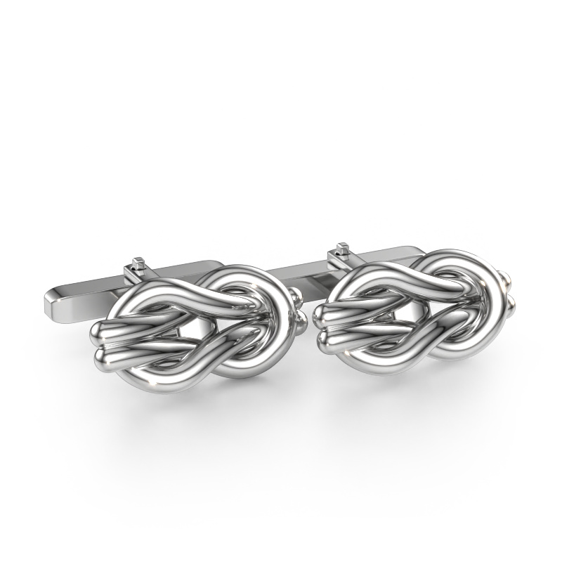 Image of Cufflinks Knot 585 white gold