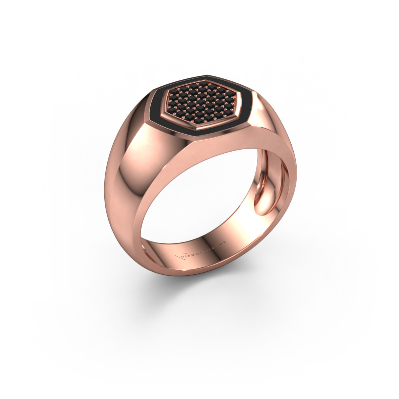 Image of Men's ring Kris 585 rose gold Black diamond 0.296 crt