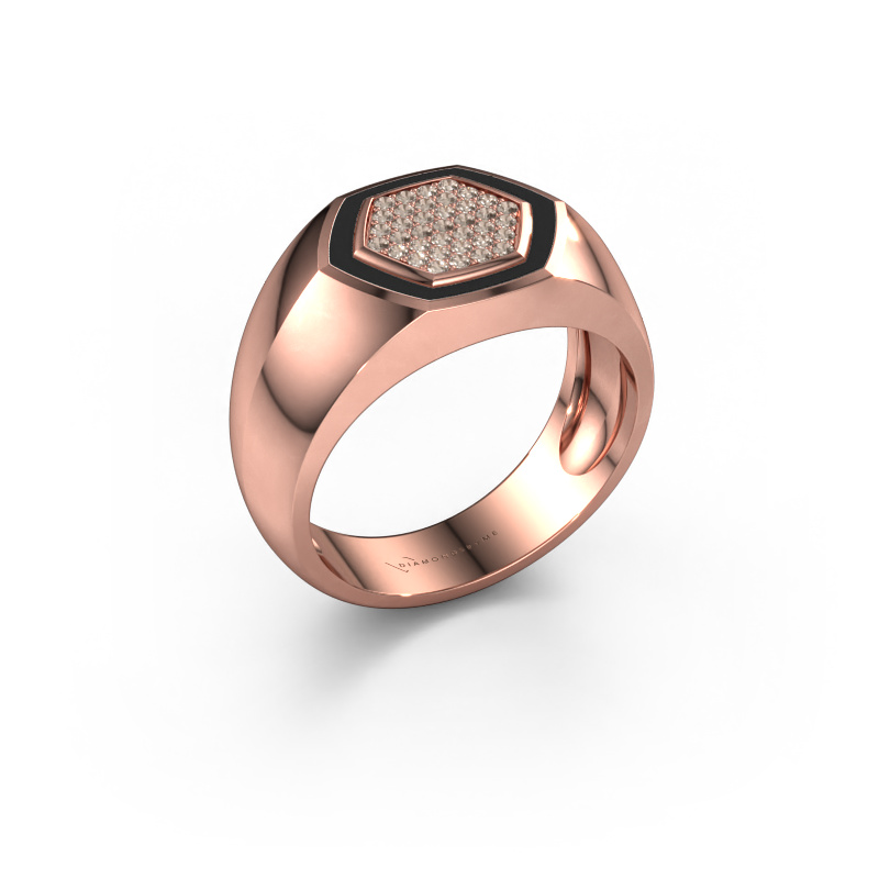 Image de Bague pour homme Kris 585 or rose Diamant brun 0.248 crt