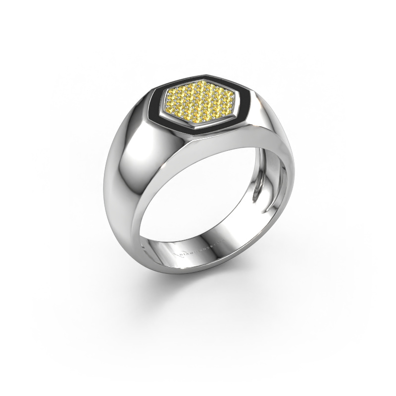 Image of Men's ring Kris 950 platinum Yellow sapphire 1.1 mm