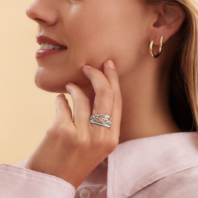 Iedereen Ringlet Agnes Gray Crowns Kroon 2 ring with 0.238 crt diamond | DiamondsByMe