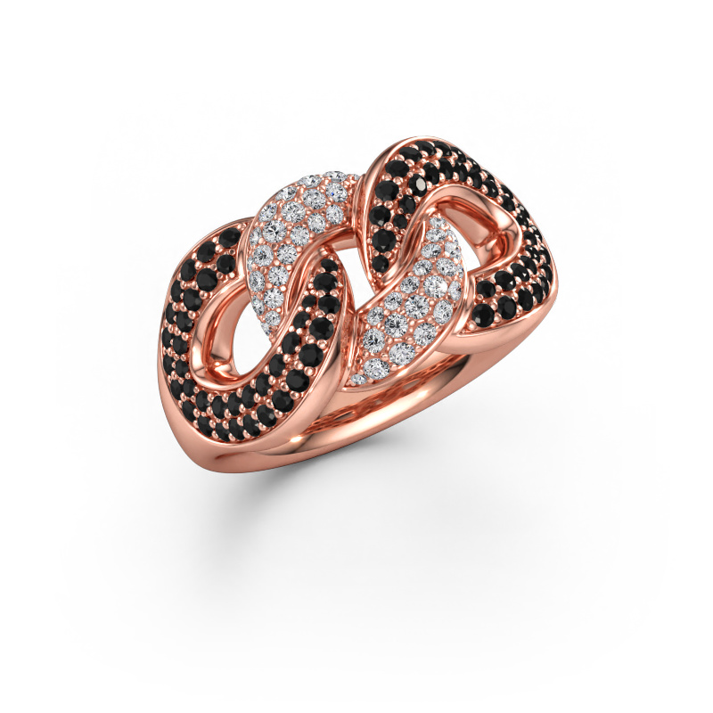 Immagine di Anello Kylie 3 11mm 585 oro rosa Diamante nero 0.882 crt