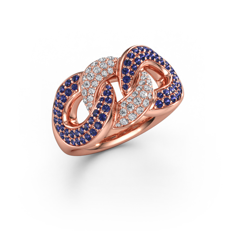 Immagine di Anello Kylie 3 11mm 585 oro rosa Zaffiro 0.8 mm