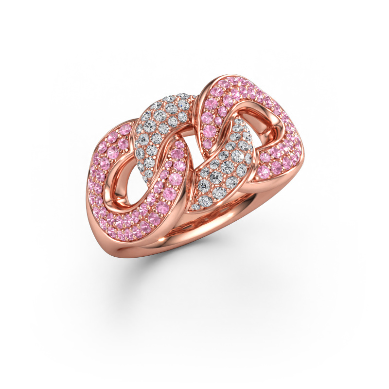 Bild av Ring Kylie 3 11mm 585 roséguld Rosa safir 0.8 mm