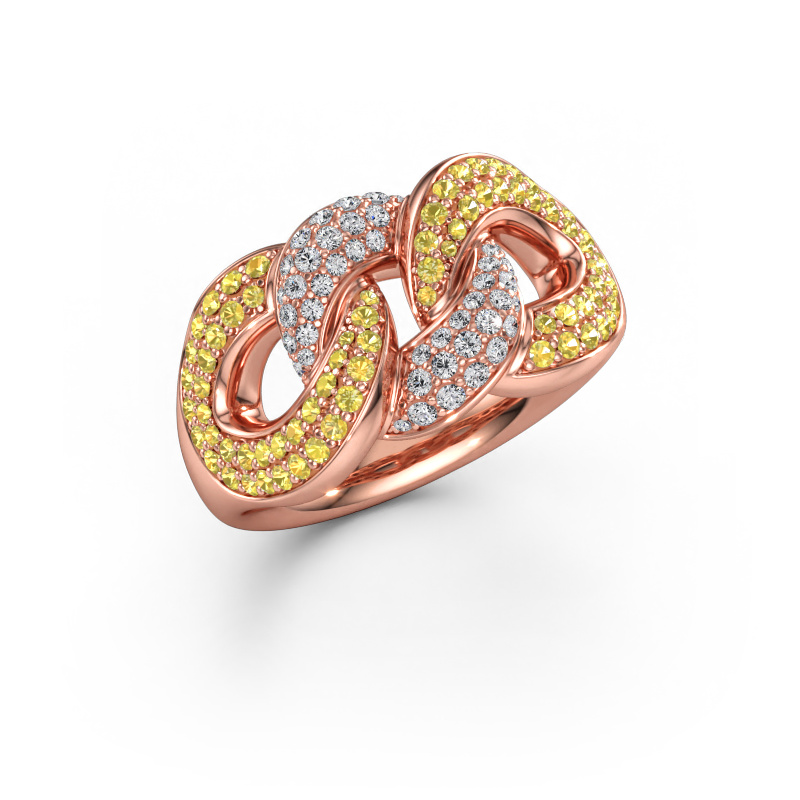 Bild av Ring Kylie 3 11mm 585 roséguld Gul safir 0.8 mm