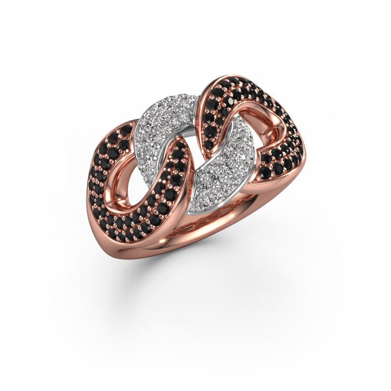 Image of Ring Kylie 3 11mm 585 rose gold Black diamond 0.882 crt