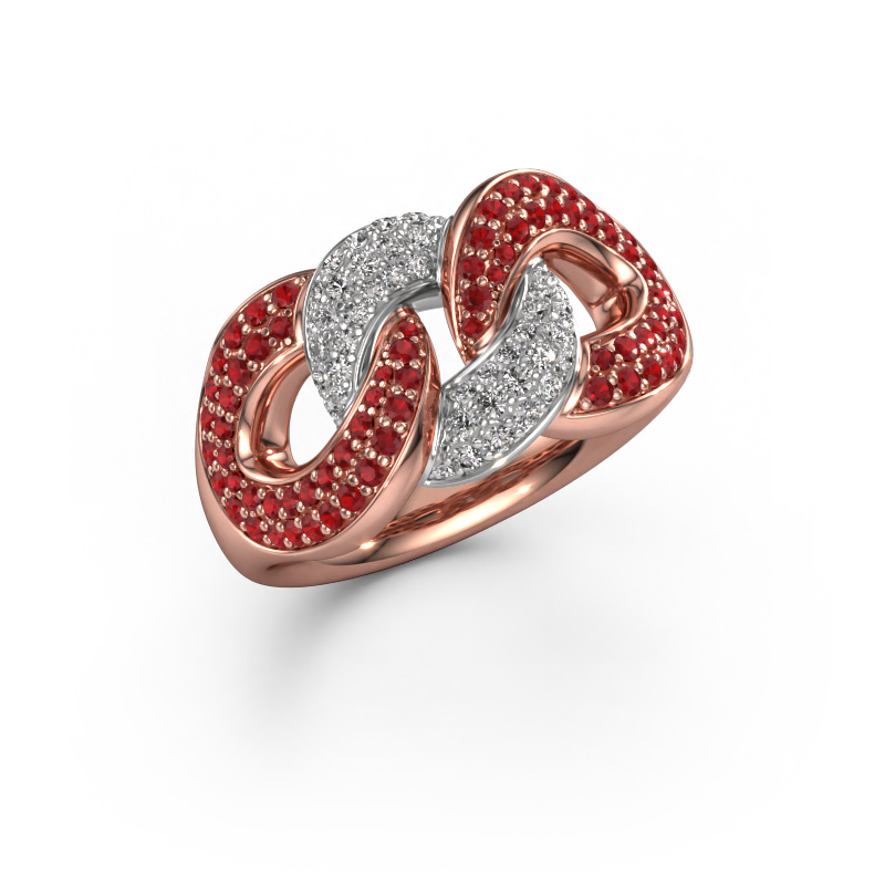 Image of Ring Kylie 3 11mm 585 rose gold Ruby 0.8 mm