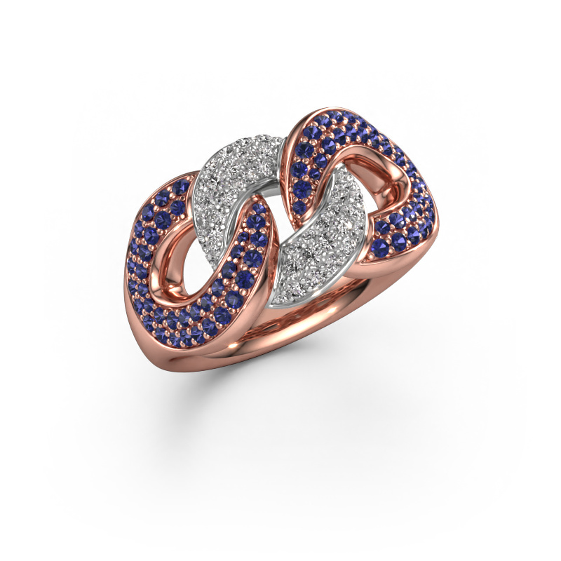Bild von Ring Kylie 3 11mm 585 Roségold Saphir 0.8 mm