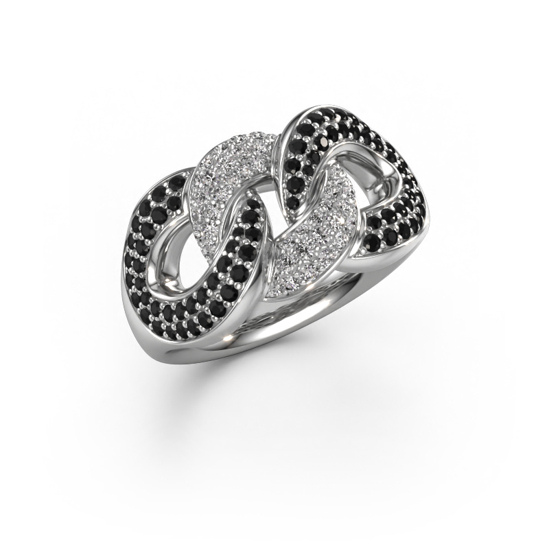 Image of Ring Kylie 3 11mm 585 white gold Black diamond 0.882 crt