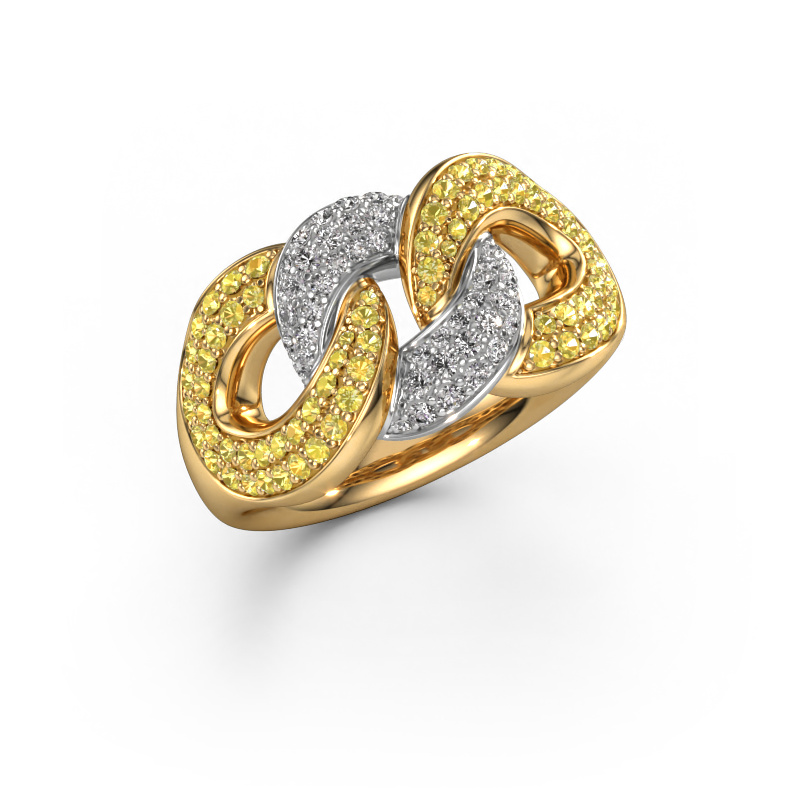 Bild von Ring Kylie 3 11mm 585 Gold Gelb Saphir 0.8 mm