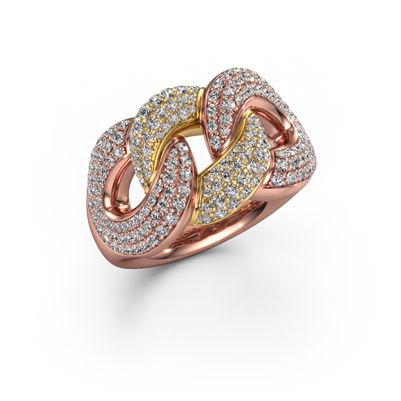 Image de Bague Kylie 3 13mm 585 or rose Zircone 0.8 mm