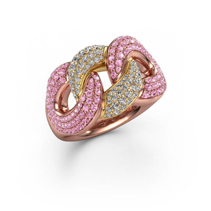Bild von Ring Kylie 3 13mm 585 Roségold Pink Saphir 0.8 mm