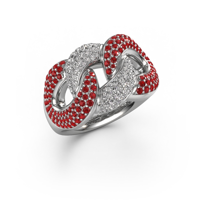 Image of Ring Kylie 3 13mm 950 platinum Ruby 0.8 mm