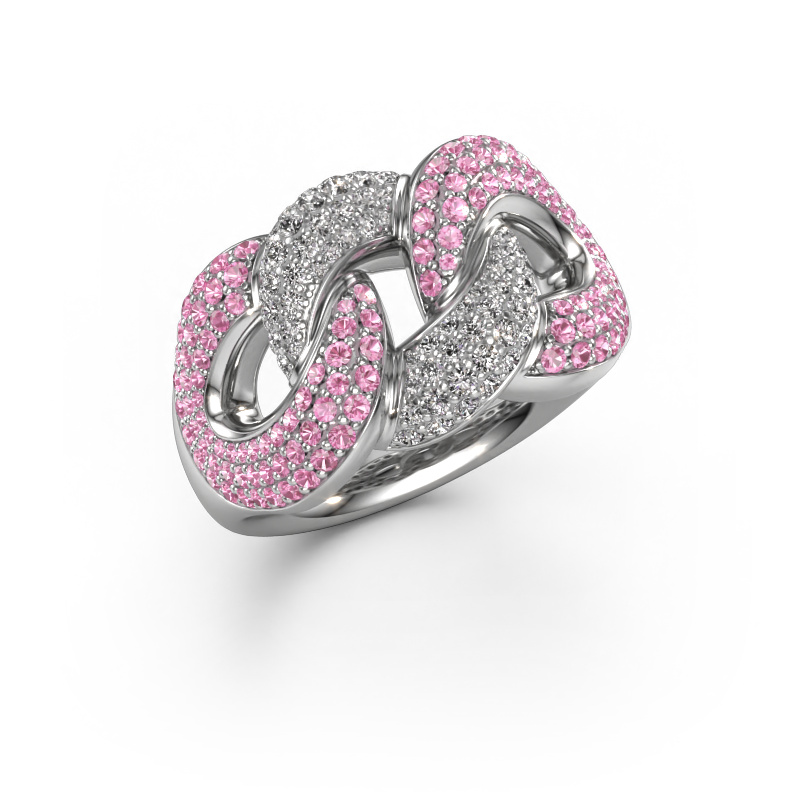Bild von Ring Kylie 3 13mm 950 Platin Pink Saphir 0.8 mm