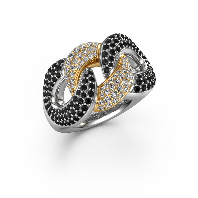 Bild von Ring Kylie 3 13mm 585 Weißgold Schwarz Diamant 1.371 crt