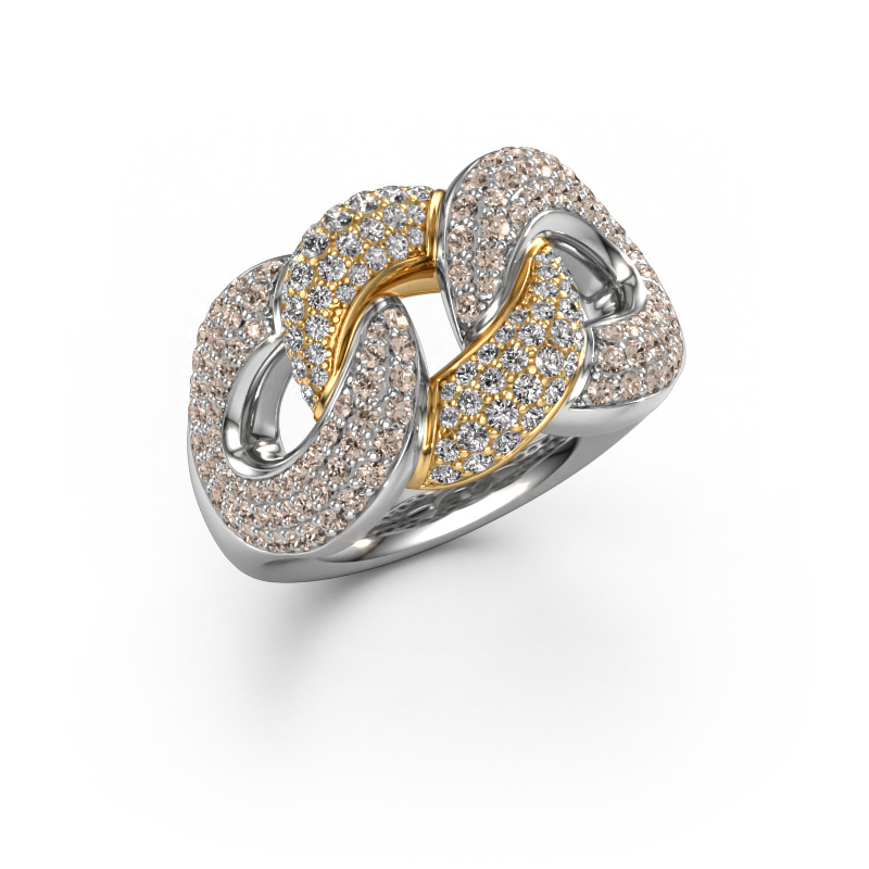 Bild von Ring Kylie 3 13mm 585 Weißgold Braun Diamant 1.217 crt