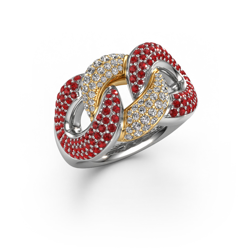 Image of Ring Kylie 3 13mm 585 white gold Ruby 0.8 mm