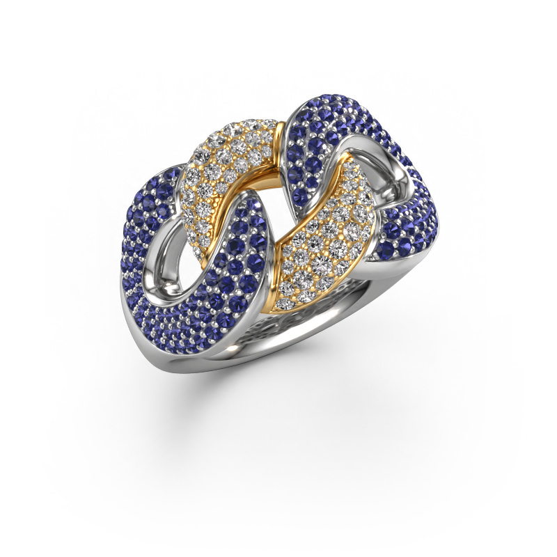 Image de Bague Kylie 3 13mm 585 or blanc Saphir 0.8 mm