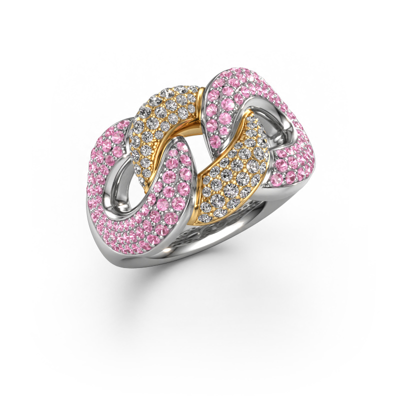 Bild von Ring Kylie 3 13mm 585 Weißgold Pink Saphir 0.8 mm