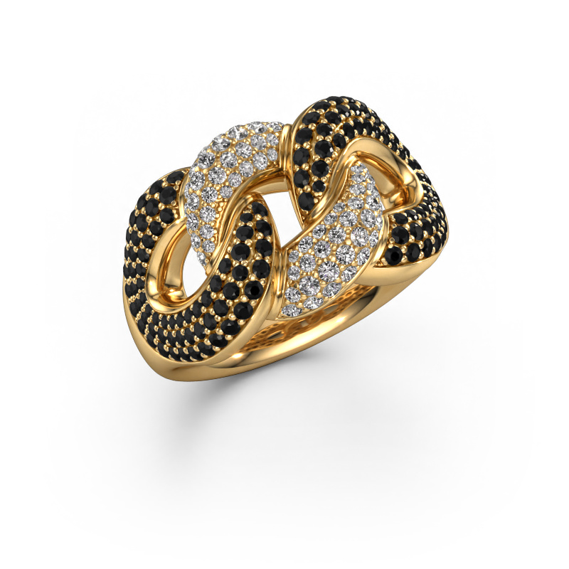 Bild von Ring Kylie 3 13mm 585 Gold Schwarz Diamant 1.371 crt