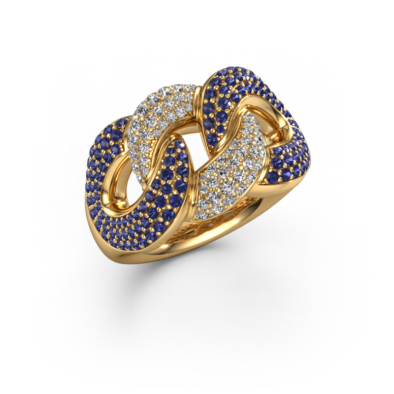 Image of Ring Kylie 3 13mm 585 gold Sapphire 0.8 mm