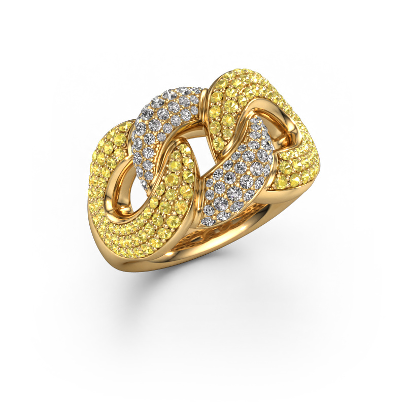 Image of Ring Kylie 3 13mm 585 gold Yellow sapphire 0.8 mm