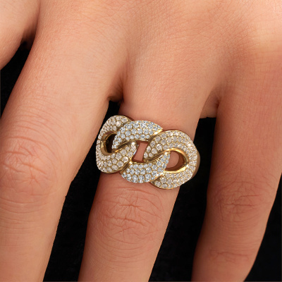 style]{ucf} ring with 0.003 crt brown diamond Kylie 3 13mm