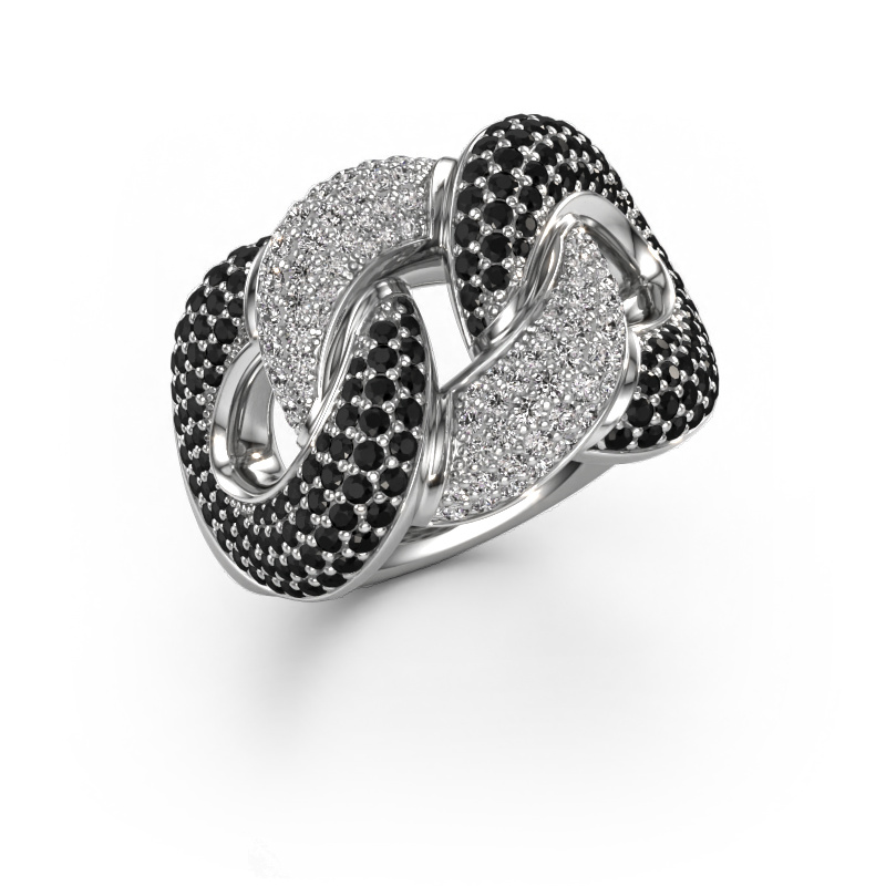 Image of Ring Kylie 3 15mm 950 platinum Black diamond 1.905 crt