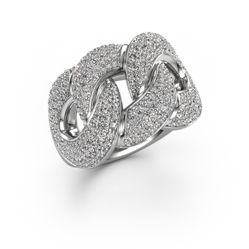 Image of Ring Kylie 3 15mm 950 platinum Zirconia 0.8 mm