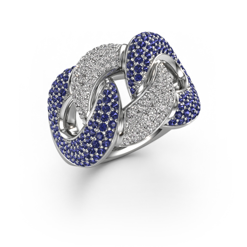 Image of Ring Kylie 3 15mm 950 platinum Sapphire 0.8 mm