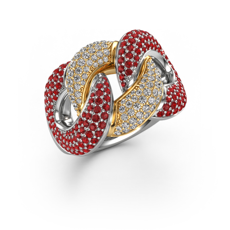 Image of Ring Kylie 3 15mm 585 white gold Ruby 0.8 mm