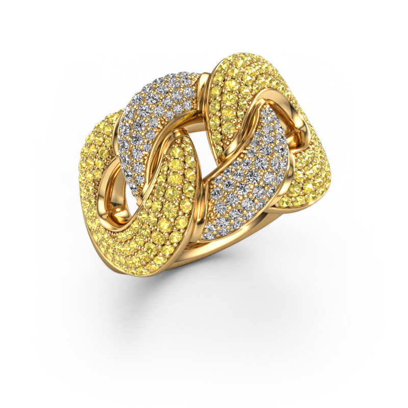 Bild von Ring Kylie 3 15mm 585 Gold Gelb Saphir 0.8 mm