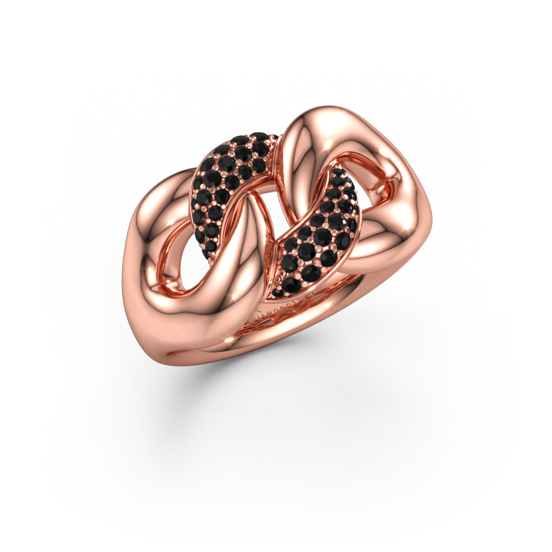 Immagine di Anello Kylie 2 11mm 585 oro rosa Diamante nero 0.322 crt