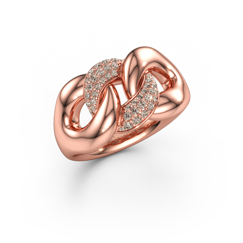 Immagine di Anello Kylie 2 11mm 585 oro rosa Diamante marrone 0.269 crt