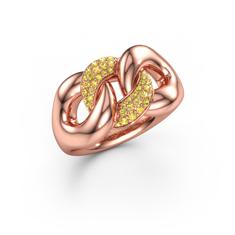 Immagine di Anello Kylie 2 11mm 585 oro rosa Zaffiro giallo 0.8 mm