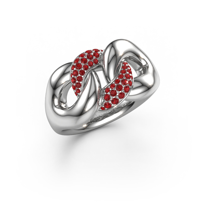 Image of Ring Kylie 2 11mm 950 platinum Ruby 0.8 mm
